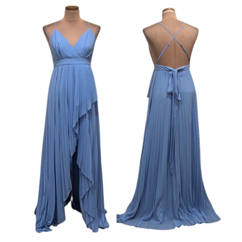 NWT Michael Costello x REVOLVE Ale Gown Size Small Light Blue